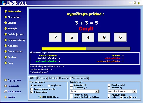 Žiačik — ukážka programu